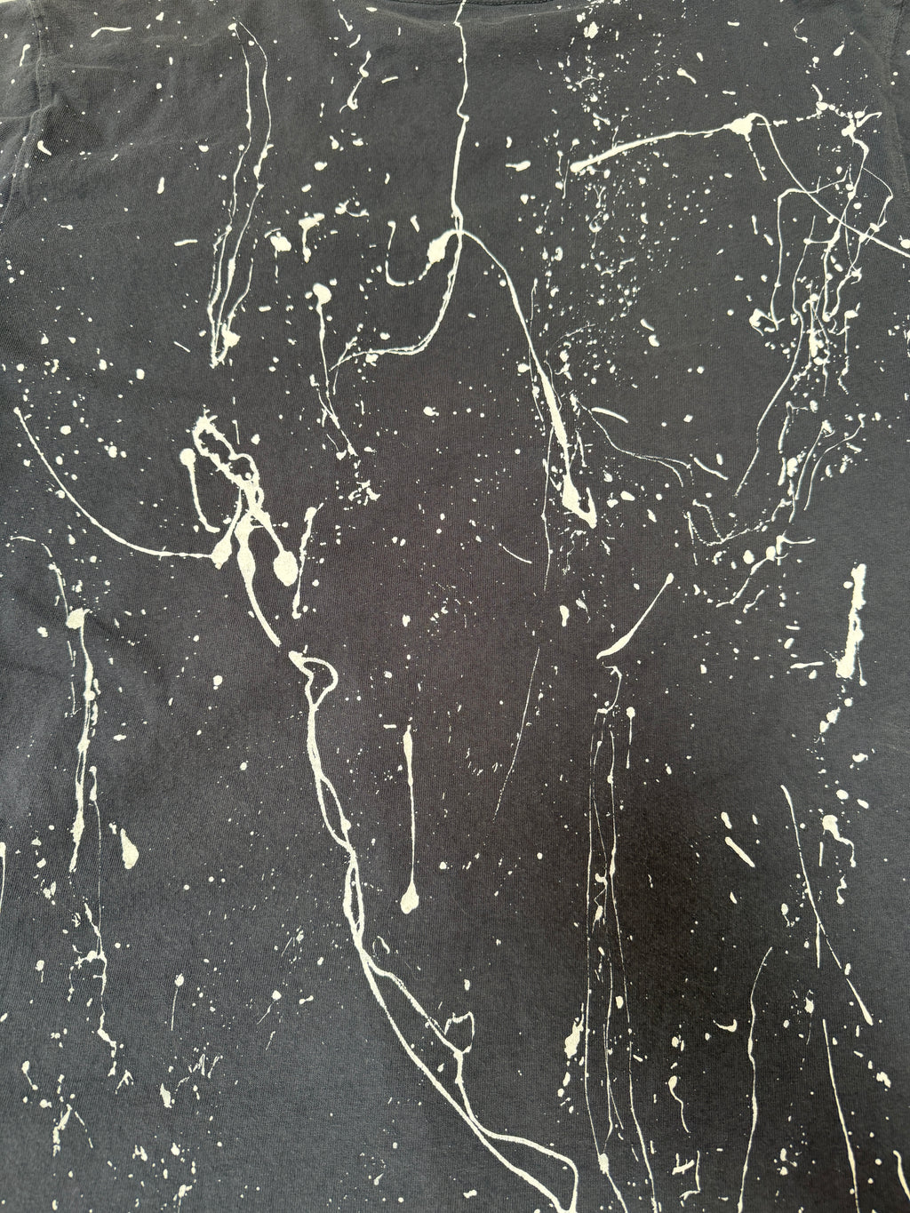 Close-up of hand-painted splatter detail