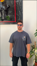 Custom hand-painted Carhartt K87 tee, front view